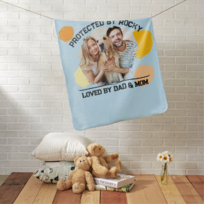 Protected by Dog Loved by Dad and Mom Personalized Baby Blanket