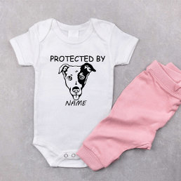 Protected By Dog Personalized baby bodysuit &amp; dog