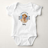 Protected By Dog Personalized Photo  Baby Bodysuit (Front)