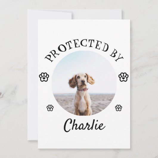 Protected By Dog Photo Paw Print Design (Front)