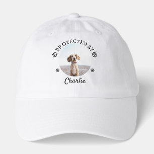 Protected By Dog Photo Paw Print Design Hat