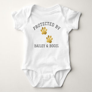 Protected by Dogs Name Shirt Baby Shower Newborn