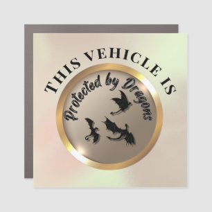 Protected by dragons warning car magnet