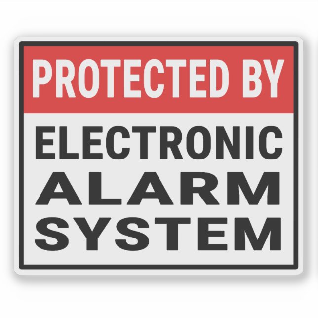 Protected By Electronic Alarm System Sticker (Front)