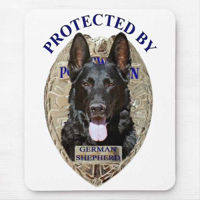 Protected By German Shepherd Mouse Pad (Front)