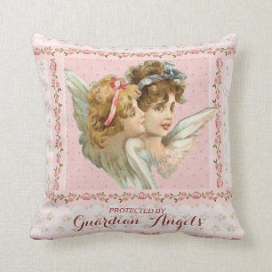 Protected by Guardian Angels Throw Pillow