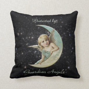 Protected by Guardian Angels Throw Pillow