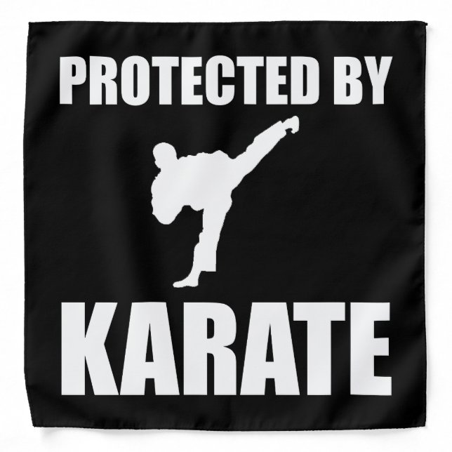 Protected By Karate Funny Martial Arts Bandana (Front)