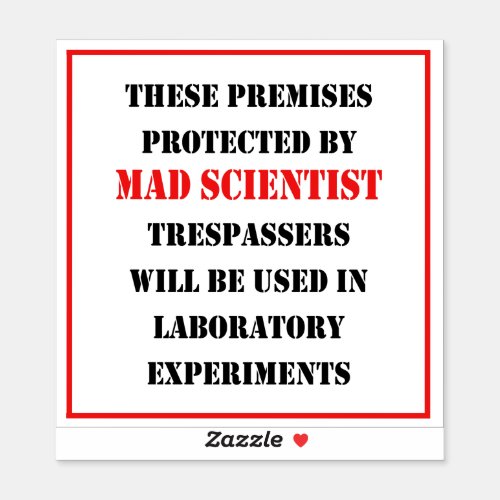 Protected By Mad Scientist Sticker