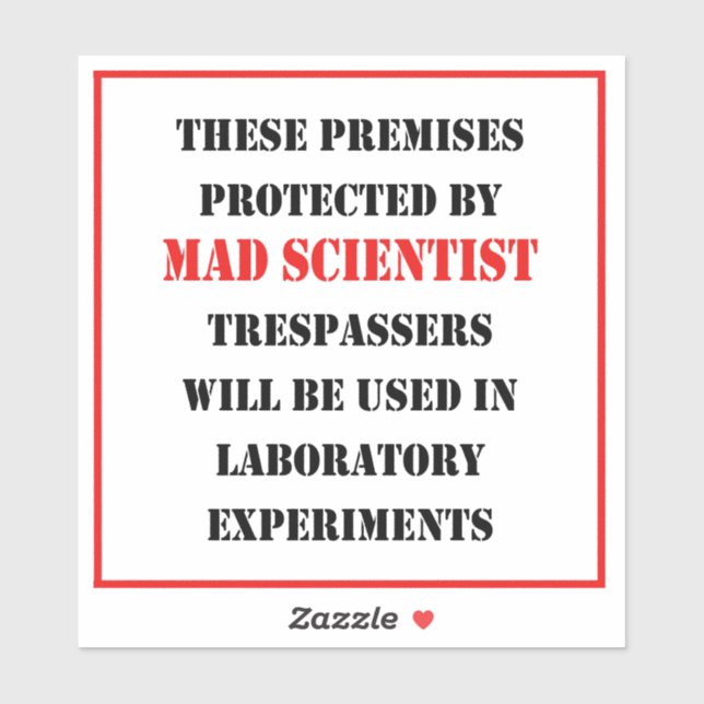 Protected By Mad Scientist Sticker (Sheet)