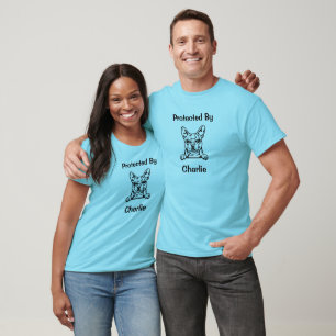 Protected By My Boston Terrier With Name T-Shirt