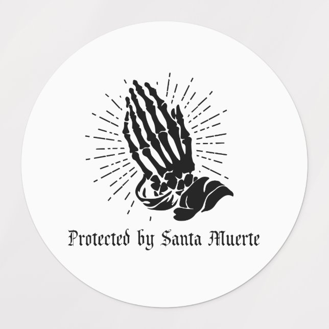 Protected by Santa Muerte Labels (Design 1)