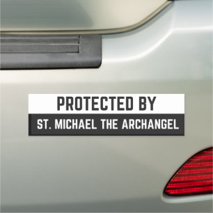 PROTECTED BY ST. MICHAEL THE ARCHANGEL CAR MAGNET