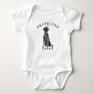 Protected By the Family Dog Baby Bodysuit