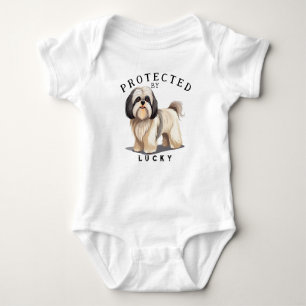 Protected By the Family Dog Baby Bodysuit