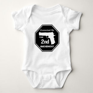 Protected By The Second Amendment (Black).png Baby Bodysuit