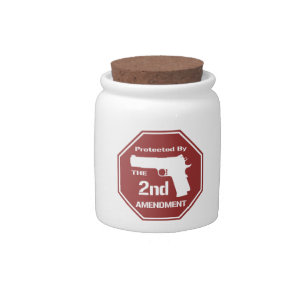 Protected By The Second Amendment (Red) Candy Jar