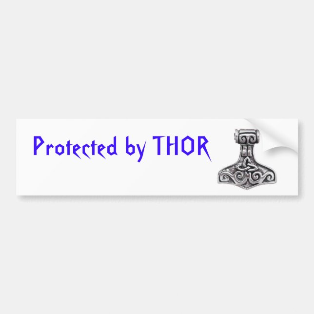 Protected by Thor Bumper Sticker (Front)
