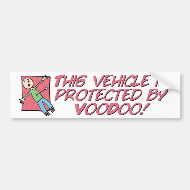Protected By Voodoo Bumper Sticker (Front)