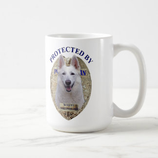 Protected By White Shepherd Coffee Mug