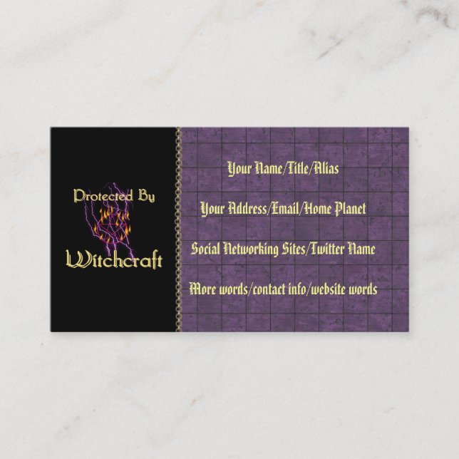 Protected By Witchcraft Business Card (Front)