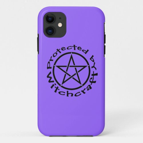 Protected by Witchcraft Purple Wiccan iphone case