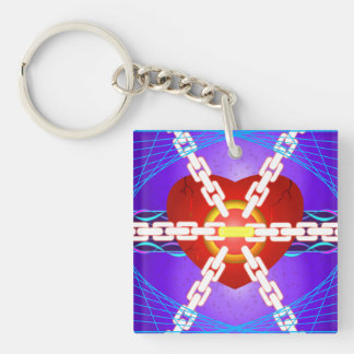 Protecting a Damaged Heart keychain