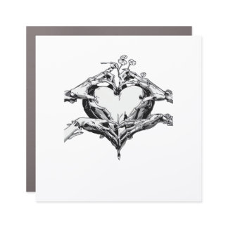 Protecting A Heart  - Skeleton Hand Heart Car Magnet