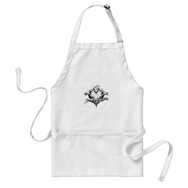 Protecting A Heart Skeleton Hand Heart Classic Adult Apron (Front)