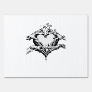 Protecting A Heart Skeleton Hand Heart Classic Sign