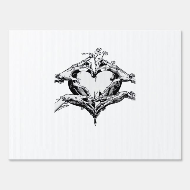 Protecting A Heart Skeleton Hand Heart Classic Sign (Front)