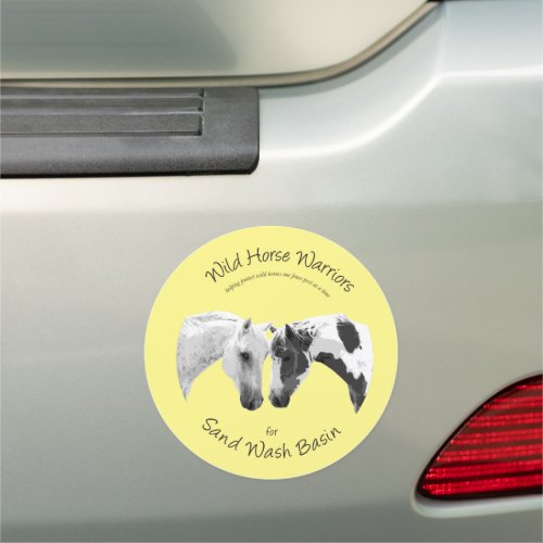 Protecting the Wild Horses of Sand Wash Basin Car Magnet