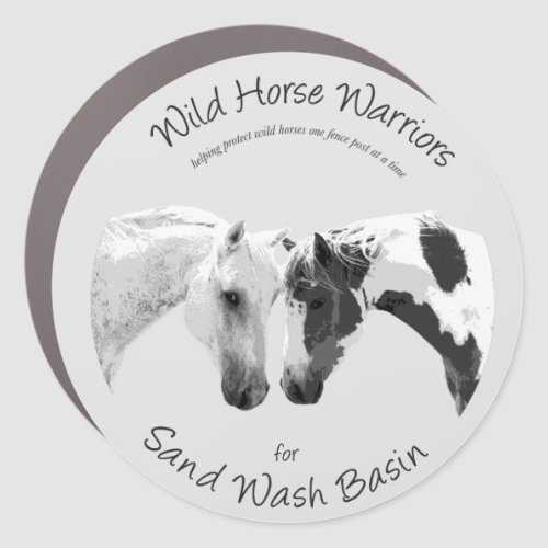Protecting the Wild Horses of Sand Wash Basin Car Magnet
