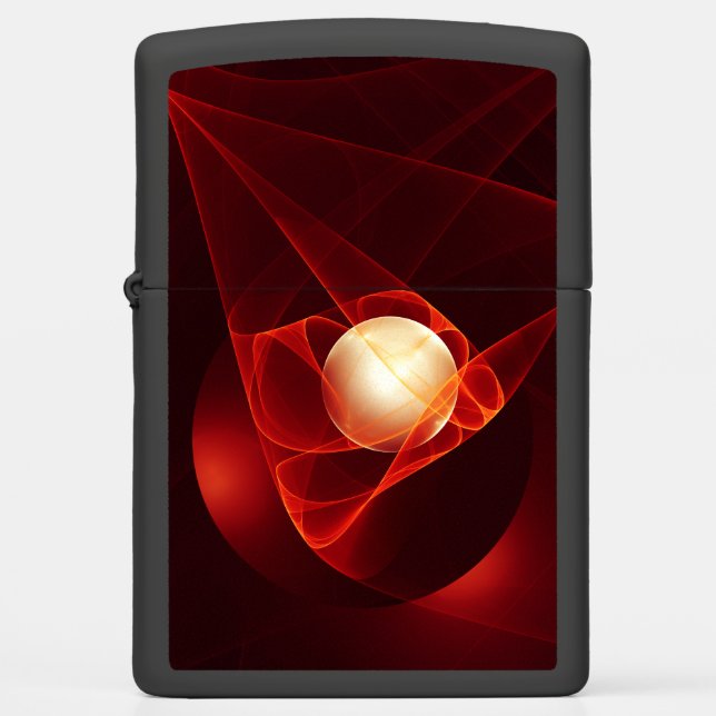 Protecting You, Modern Abstract Red Fractal Art Zippo Lighter (Front)