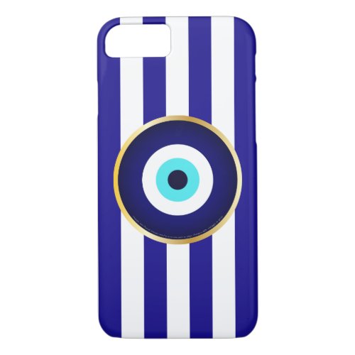 Protection from Evil Eye Greek flag stripes iPhone 87 Case