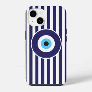 Protection from Evil Eye (Light blue stripes) iPhone 14 Case