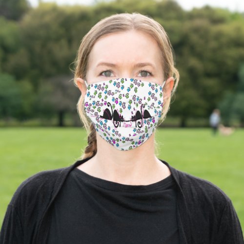 Protection Mask with fun black cat design