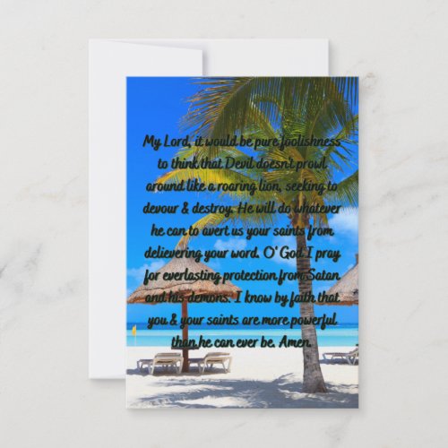 Protection Prayer Against Evil Flat Greeting Card