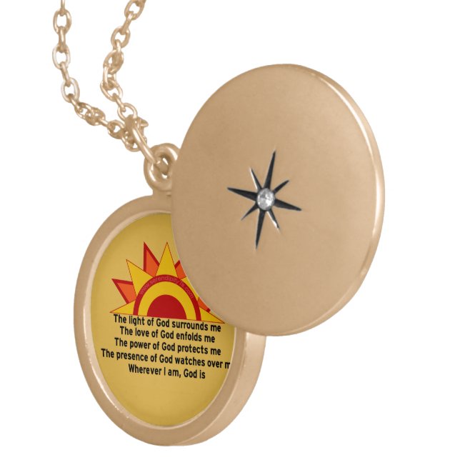 Protection Prayer Gold Plated Necklace (Front Right)