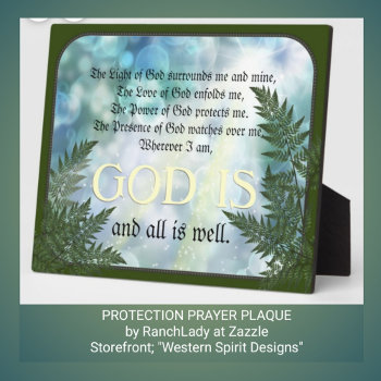 Protection Prayer Plaque by RanchLady at Zazzle
