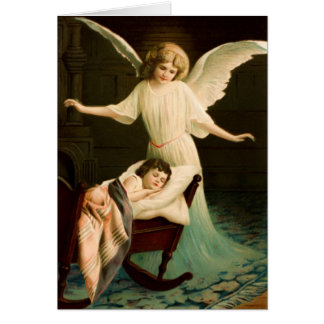protective angel and sleeping child