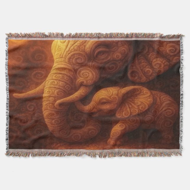 Protective Elephant Throw Blanket (Front)