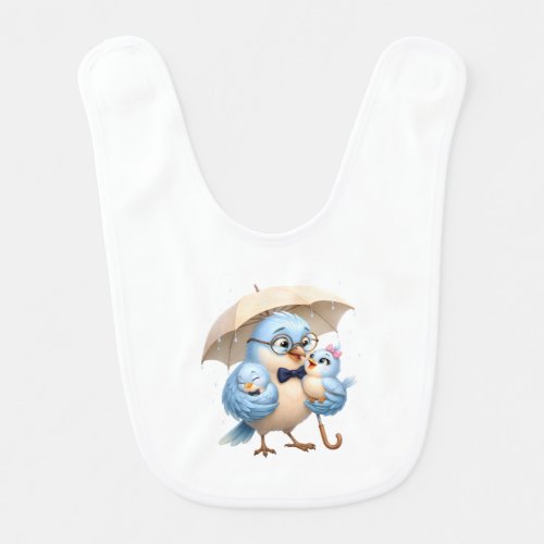 Protective Father Bird Umbrella Baby Bib