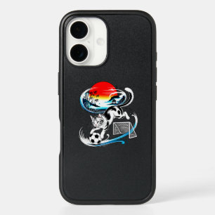 Protective Japanese Soccer Cat For Anime & Art Lov iPhone 16 Case