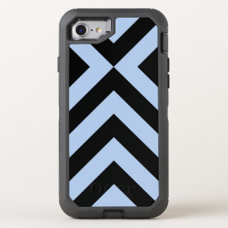 Protective Light Blue and Black Chevrons OtterBox Defender iPhone SE/8/7 Case