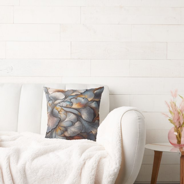 Protective Print Ginkgo Leaf Pattern  Throw Pillow (Couch)