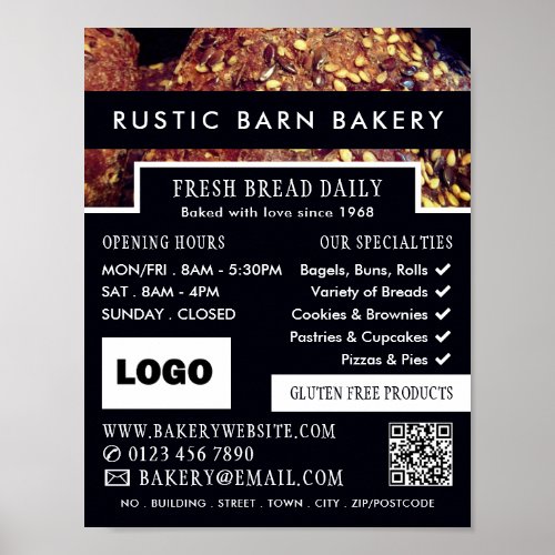 Protein Bread Rolls Bakers Bakery Store Advert Poster