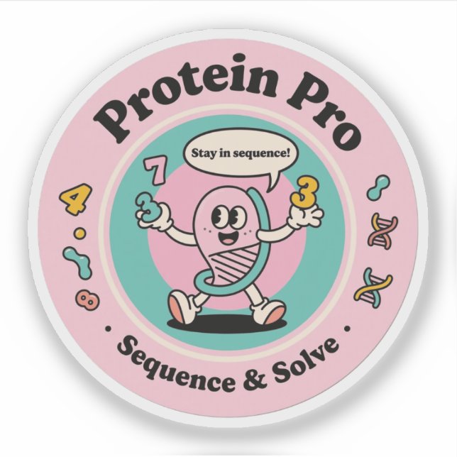 Protein Pro Mastering Sequences & Solving Puzzles Sticker (Front)