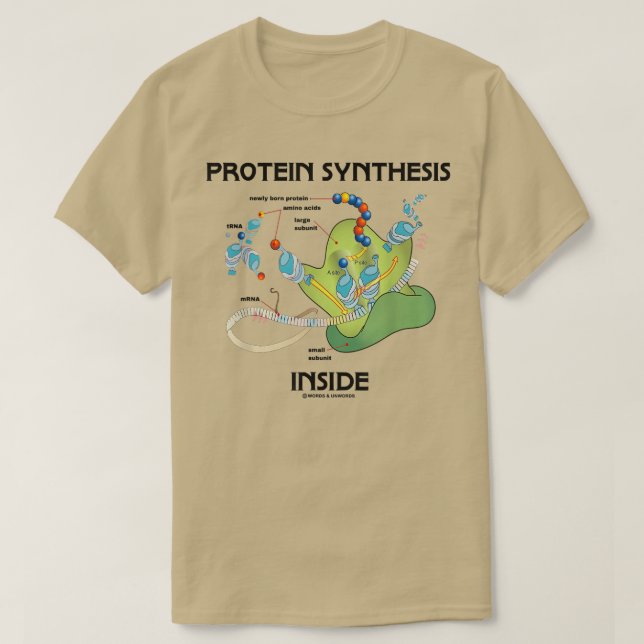 Protein Synthesis Inside Ribosome Biology Humor  T-Shirt (Design Front)
