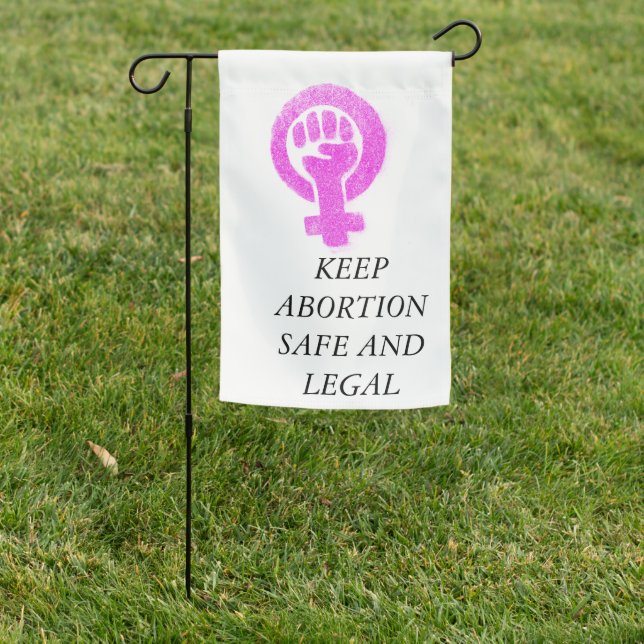 Protest against abortion law garden flag (In SItu)